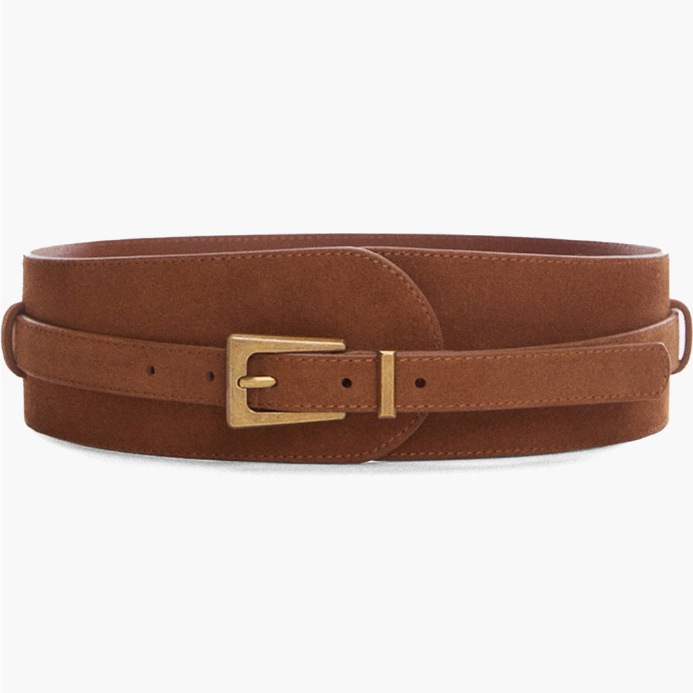 Mango wide suede belt tan color Nordstrom